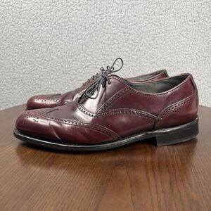 Dexter Oxford Shoes Mens Size 8.5 Red Leather Wingtip Brogue Made in USA Lace Up
